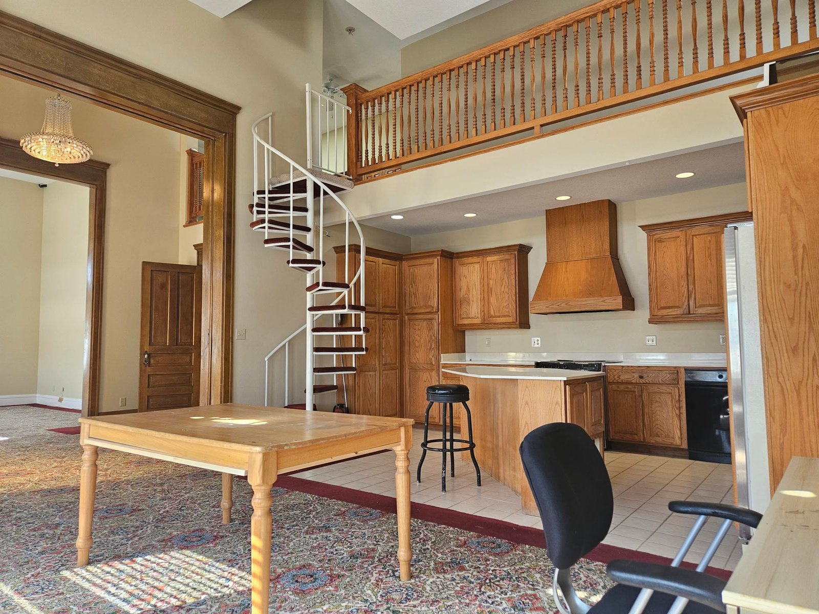 Residential loft interior at Clock Tower Lofts, downtown Stuart, Iowa
